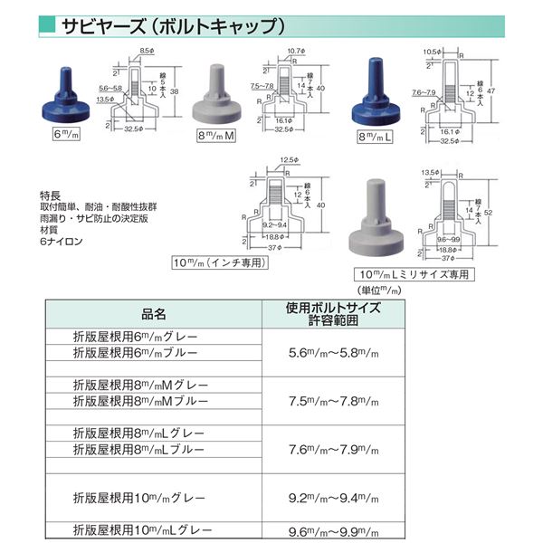 サビヤーズ 折板屋根用ボルトキャップ 10m/m グレー [150個入] [0002-09321]