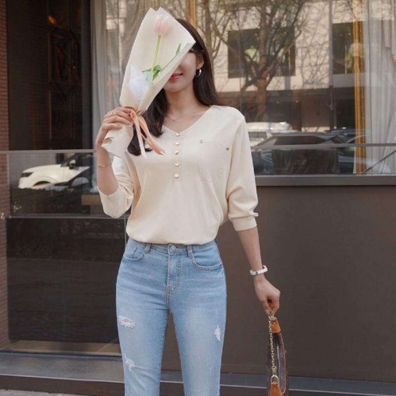 クリック&ファニーザクールボタンビスコースニット クリック&ファニーザクールボタンビスコースニット