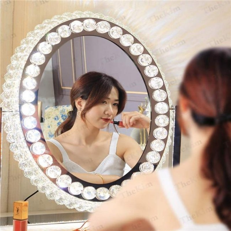 Qoo10] 化粧鏡 女優ミラー クリスタル 三色調光