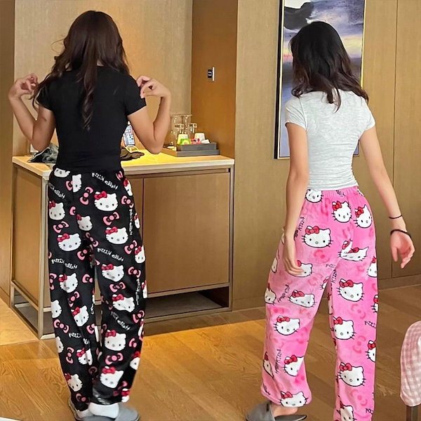 サンリオ ハローキティ ルームウェア Mサイズ オレンジ ハイビスカス