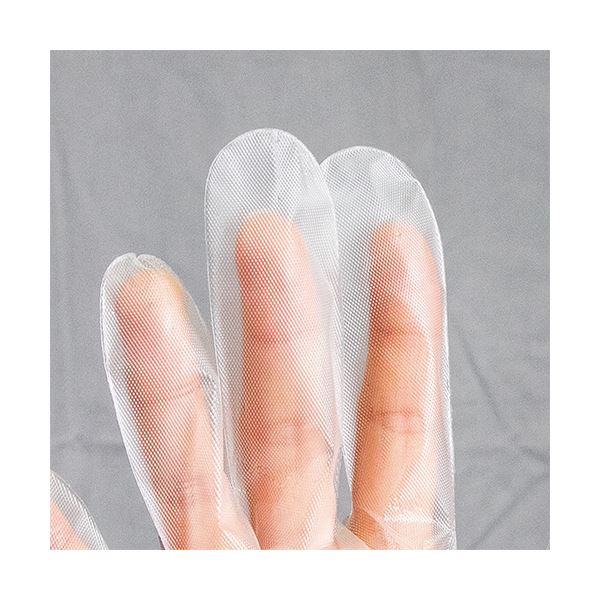（まとめ） オオサキメディカルプラスハート 使い捨て介護用手袋 ロング 透明 フリー 70207 1箱（30枚） [x10セット]