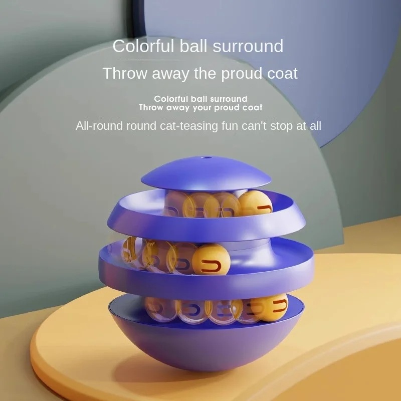 3営業日発送自己リラクゼーションのための猫のタンブラーおもちゃ回転ホイールローリングボールインタラクティブインテリジェンストレーニングトラックパズル楽しいゲーム