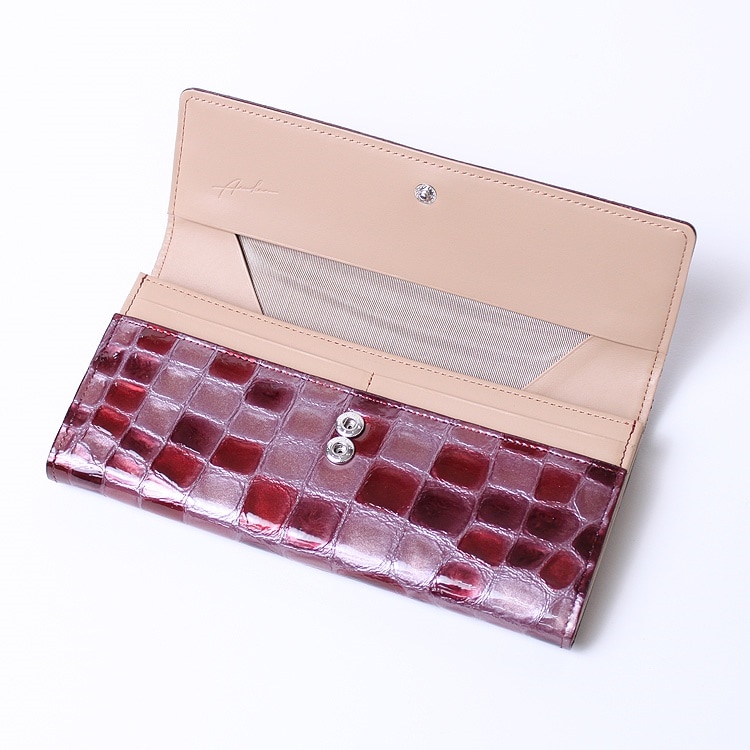 財布 レディース 長財布 かぶせ ギャルソン 日本製 牛革 本革 メテオール 1223-606