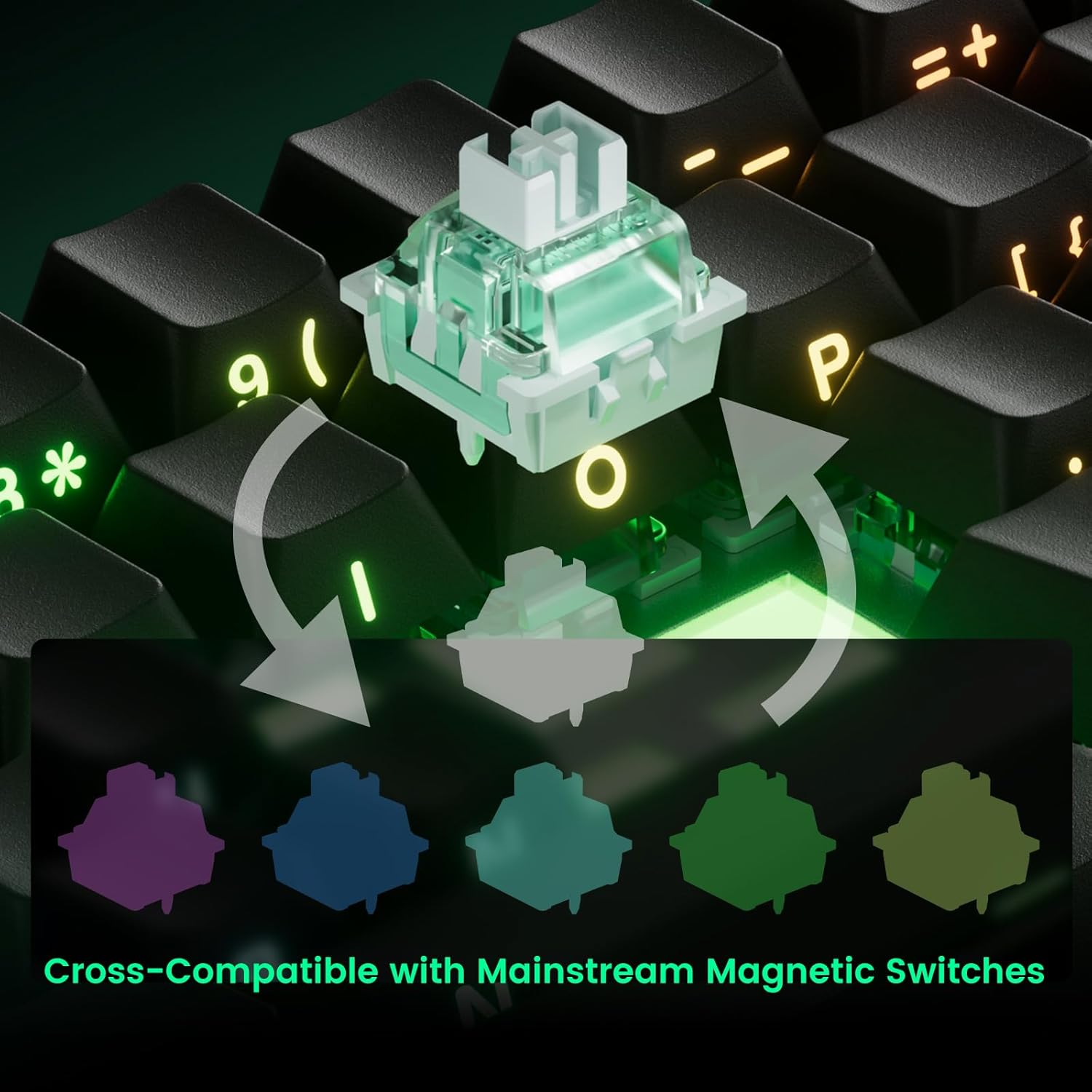 無線対応モデル HEセンサー 0.01mm ラピッドトリガー対応 磁気スイッチ Akko Glare Magnetic Swi