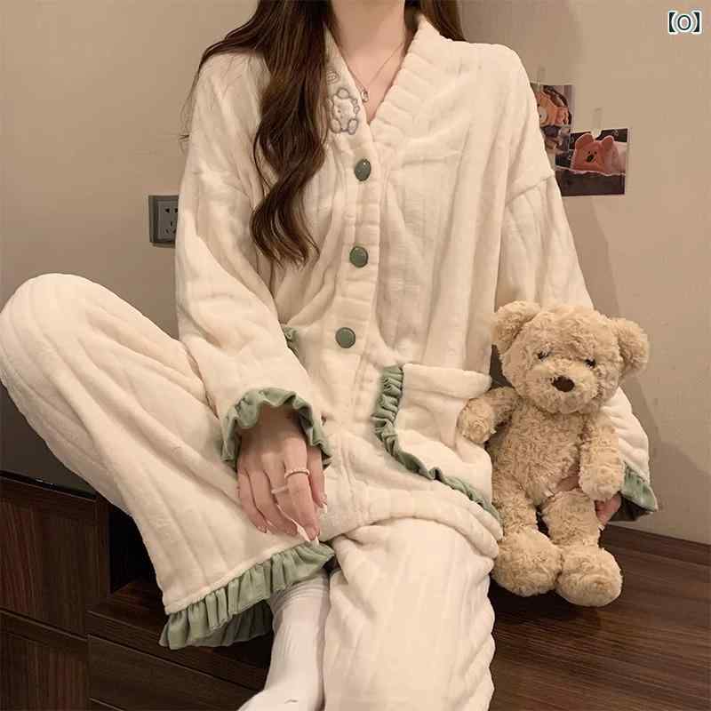 ルームウェア レディース パジャマ 部屋着 ガーリー コーラルベルベット フランネル 春秋冬 長袖 ラウンドネック スクエアネック プルオーバー 暖かい ホームウェア ホワイト ブルー グリーン ルームウェア レディース パジャマ 部屋着 ガーリー コーラルベルベット フランネル 春秋冬 長袖 ラウンドネック スクエアネック プルオーバー 暖かい ホームウェア ホワイト ブルー グリーン