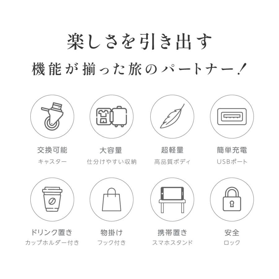 ケース キャリーバッグ SMサイズ スマホスタンド フック付き 収納ポケット 耐衝撃 超軽量 360度回転 静音 ダブルキャスター 旅行 出張 sc309_1