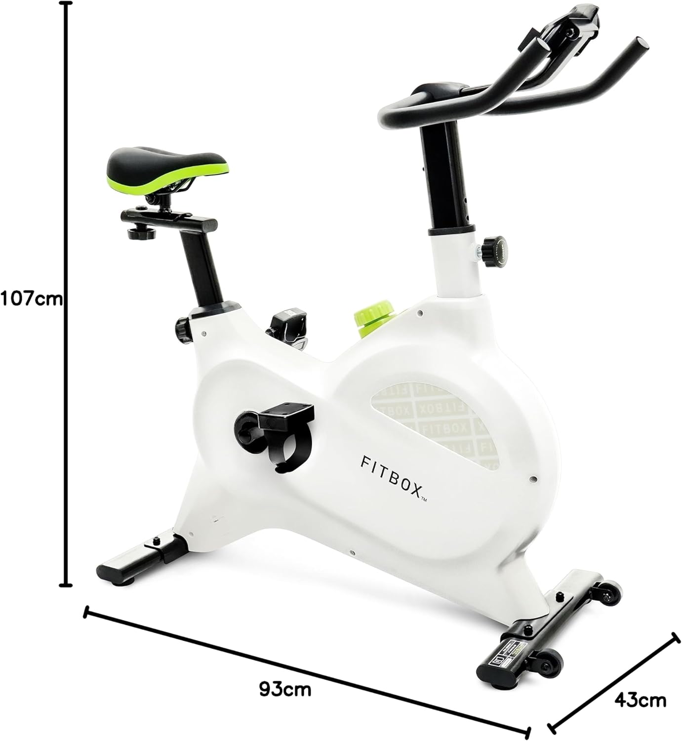 ホワイト FITBOX 第3世代 トレーニングバイク フィットネスバイク エアロバイク スピンバイク 静音 ダイエット器具 組み立て簡単 トレーニングホワイト