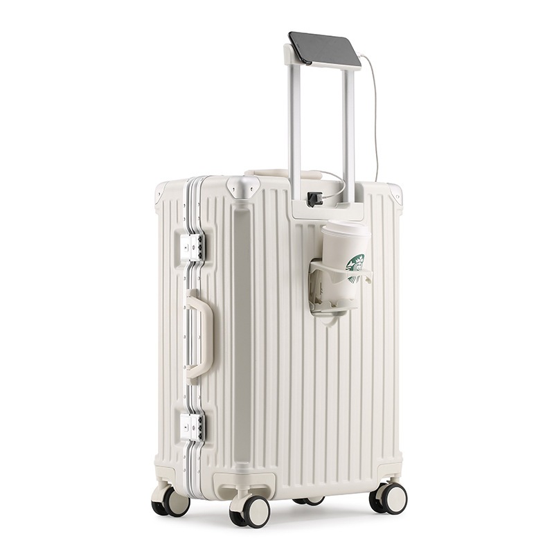 新発売スーツケース usbポート付き 充電機能 20インチ アルミフレーム TSAロック カップホルダー付き 荷物フック 軽量 2泊3日 修学旅行