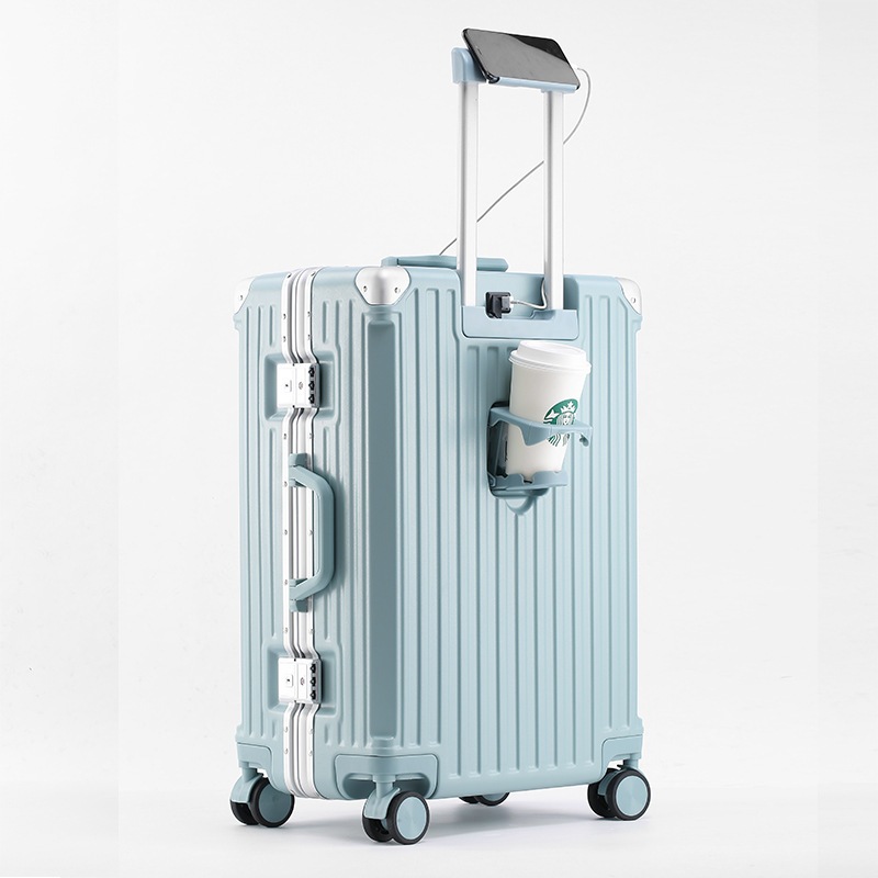 新発売スーツケース usbポート付き 充電機能 20インチ アルミフレーム TSAロック カップホルダー付き 荷物フック 軽量 2泊3日 修学旅行