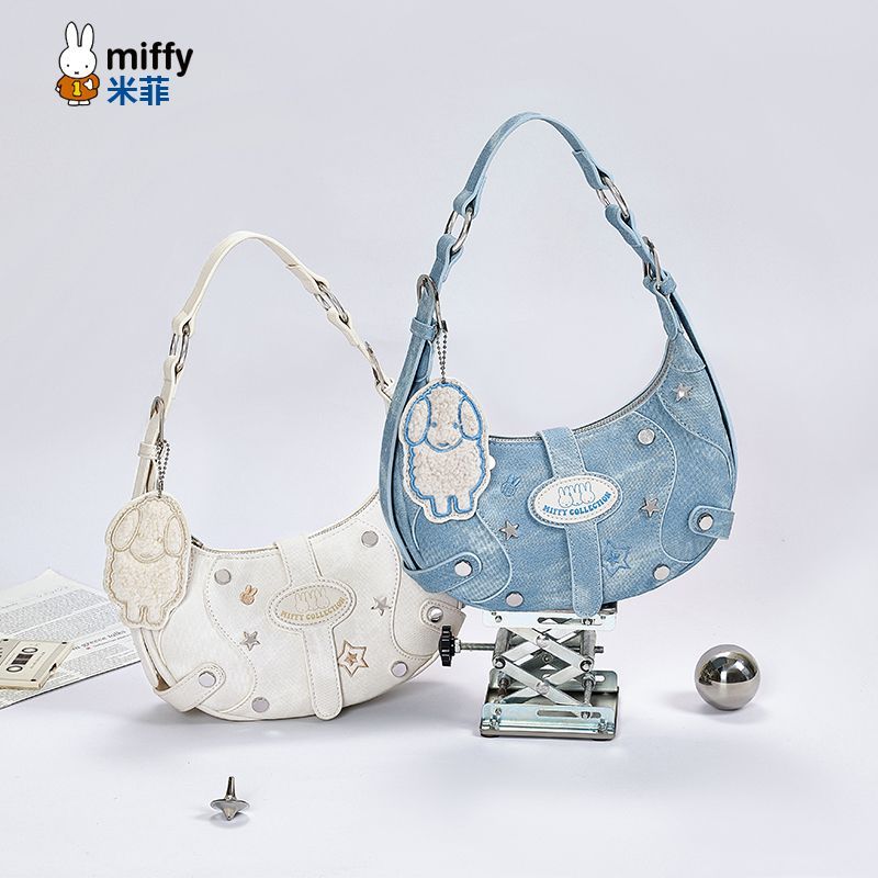 ミッフィーリベットカウボーイ風三日月バッグ2024年新バッグ小衆甘いギャル腋の下シングルバッグ女 ミッフィーリベットカウボーイ風三日月バッグ2024年新バッグ小衆甘いギャル腋の下シングルバッグ女