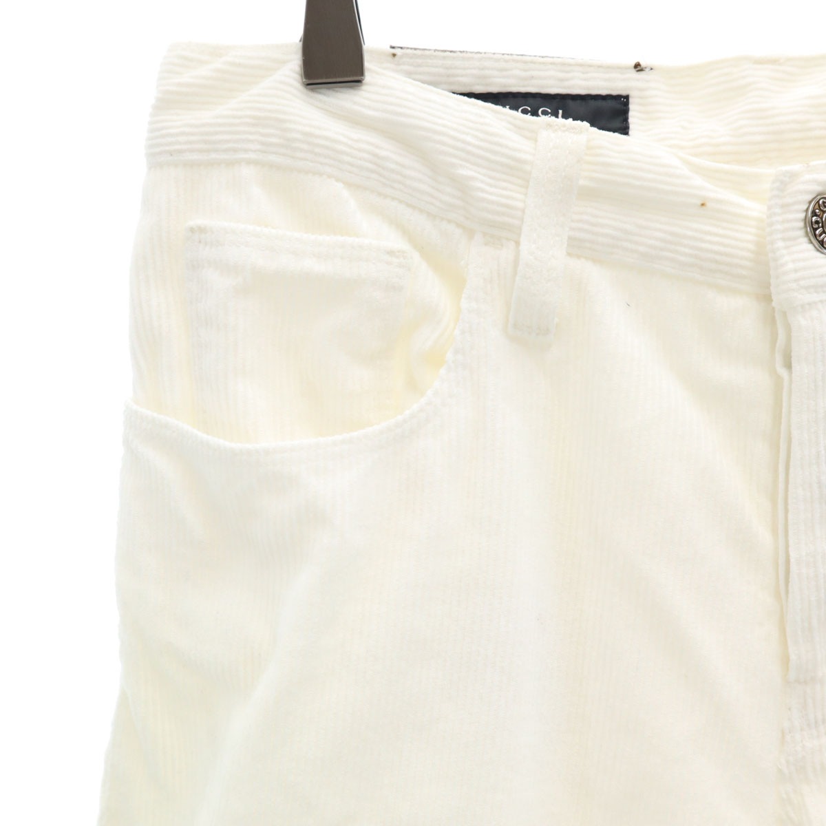 イタリア製 コーデュロイ スリムパンツ 44 ホワイト メンズ 古着 イタリア製 コーデュロイ スリムパンツ 44 ホワイト メンズ 古着