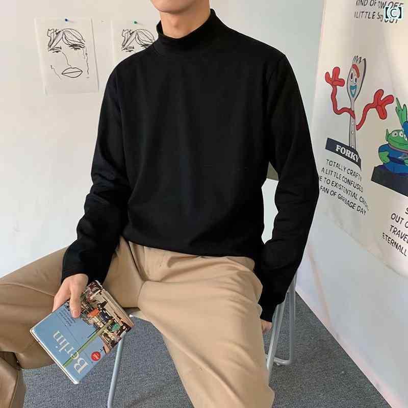 メンズ 秋 春 カジュアル 長袖 無地 クルー ネック セーター 和風 レトロ レイ ヤード セーター