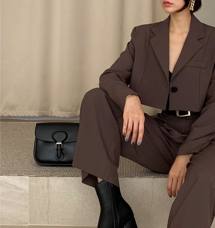 【送料無料】レディース マニッシュ パンツスーツ セットアップ ジャケット + パンツ 【送料無料】レディース マニッシュ パンツスーツ セットアップ ジャケット + パンツ