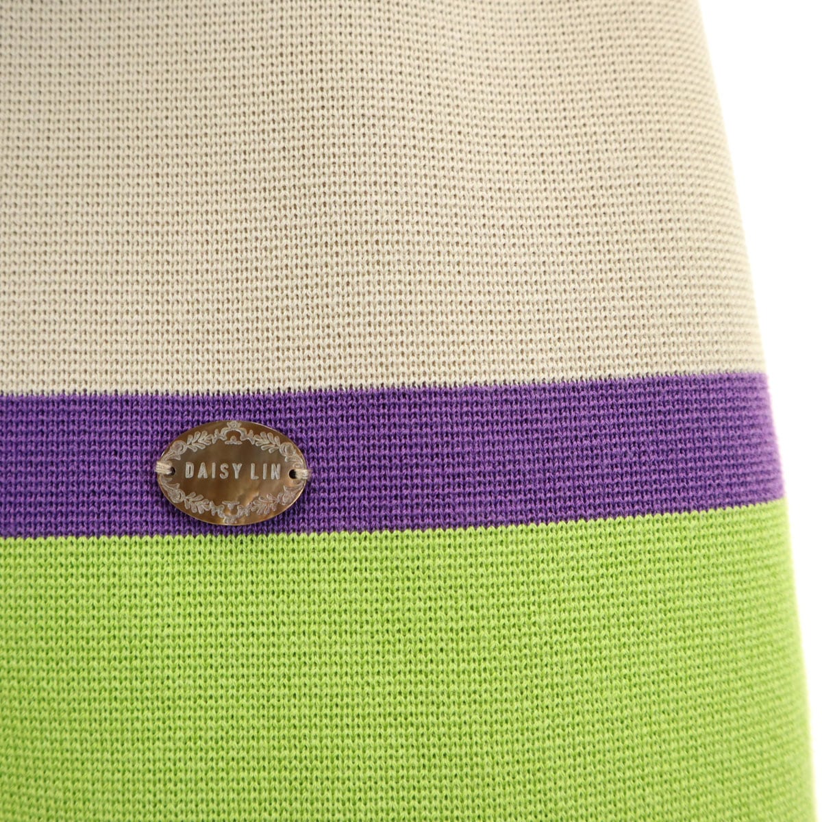 日本製 半袖 ニット ミニワンピース 40 ベージュ レディース 古着