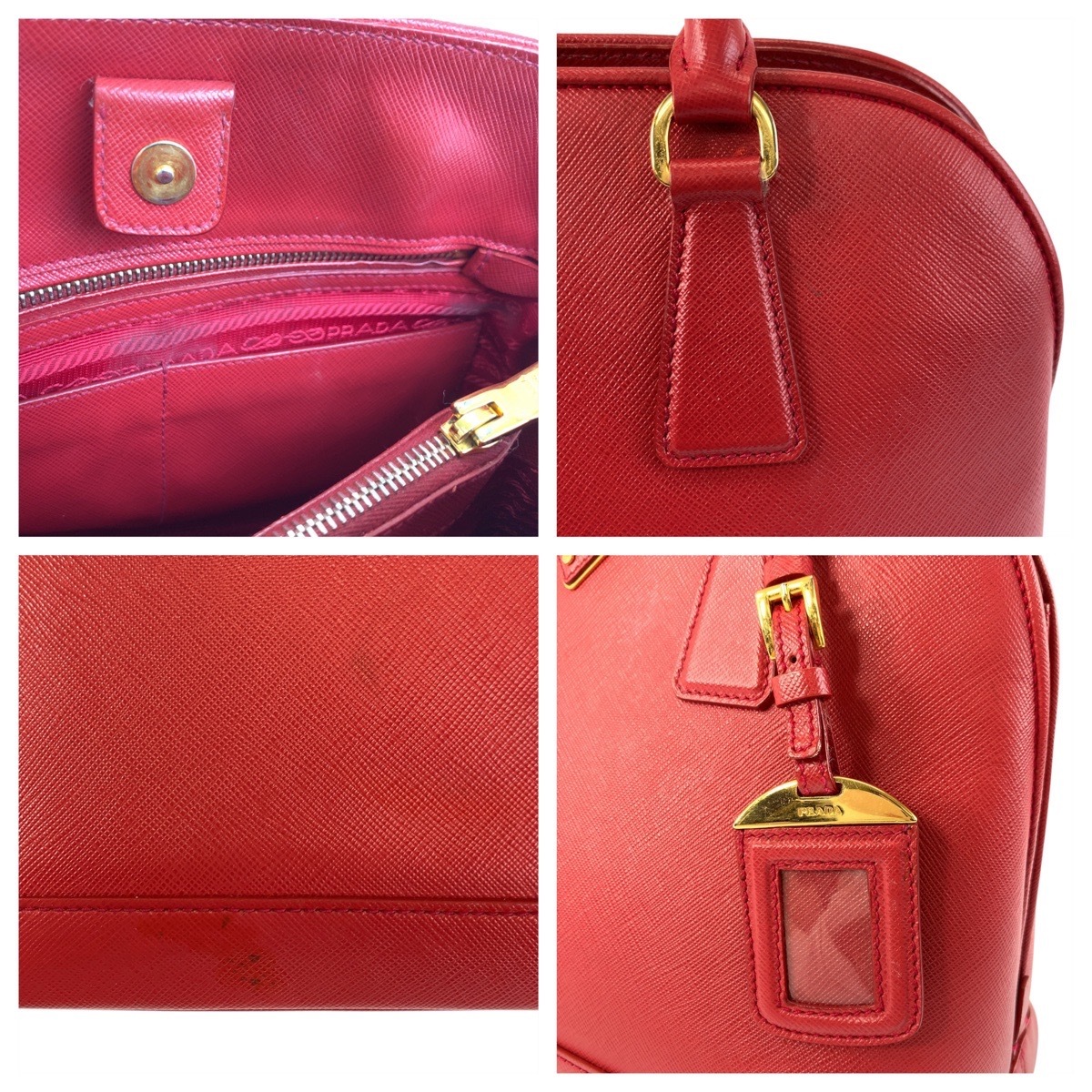サフィアーノ レッド ゴールド金具 レザー ハンドバッグ レディース 502704 サフィアーノ レッド ゴールド金具 レザー ハンドバッグ レディース 502704