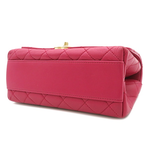 シャネル CHANEL 2WAYバッグ マトラッセ 20 トップハンドル レザー ピンク マットゴールド金具 ピンク ハンドバッグ 30****** 【箱】【中古】
