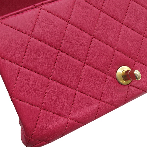 シャネル CHANEL 2WAYバッグ マトラッセ 20 トップハンドル レザー ピンク マットゴールド金具 ピンク ハンドバッグ 30****** 【箱】【中古】