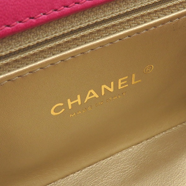 シャネル CHANEL 2WAYバッグ マトラッセ 20 トップハンドル レザー ピンク マットゴールド金具 ピンク ハンドバッグ 30****** 【箱】【中古】
