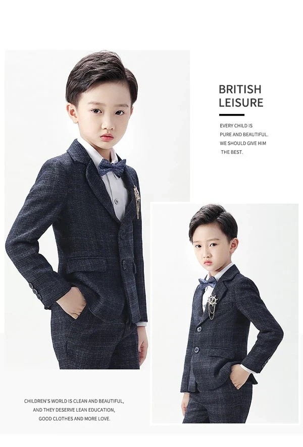 【急速出荷!】キッズスーツ チェク柄 子供スーツ 4点セット フォーマル 七五三スーツ 入学式 入園式 卒業式 発表会 演奏会 紺色 【急速出荷!】キッズスーツ チェク柄 子供スーツ 4点セット フォーマル 七五三スーツ 入学式 入園式 卒業式 発表会 演奏会 紺色