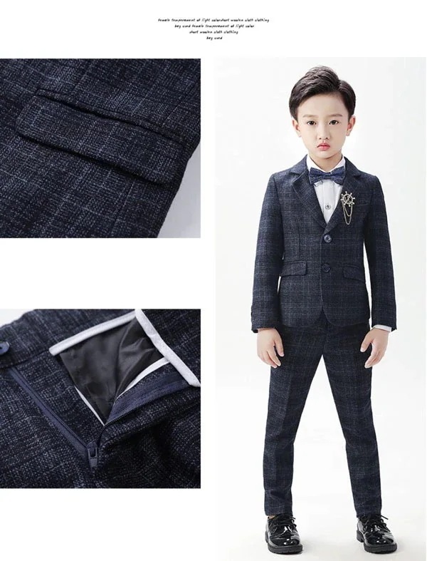 【急速出荷!】キッズスーツ チェク柄 子供スーツ 4点セット フォーマル 七五三スーツ 入学式 入園式 卒業式 発表会 演奏会 紺色 【急速出荷!】キッズスーツ チェク柄 子供スーツ 4点セット フォーマル 七五三スーツ 入学式 入園式 卒業式 発表会 演奏会 紺色