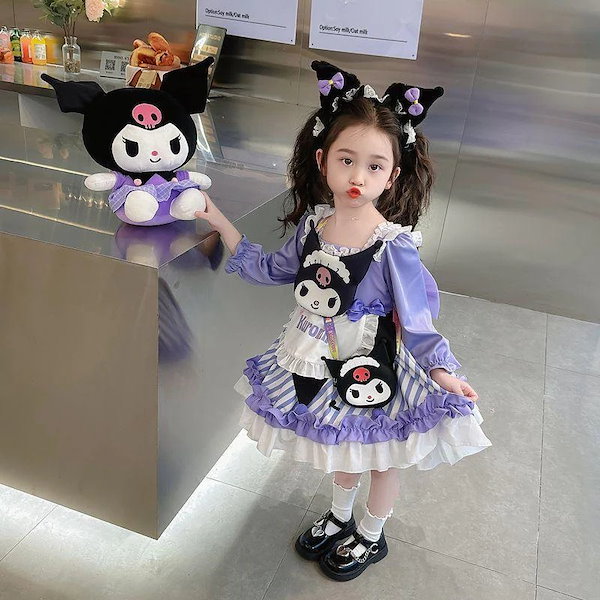 メルティチョコレート 黒ピンク ワンピース カチューシャ オーバーニー お袖とめ Qoo10] 【速達!】子供 ワンピース 長袖 マイメ