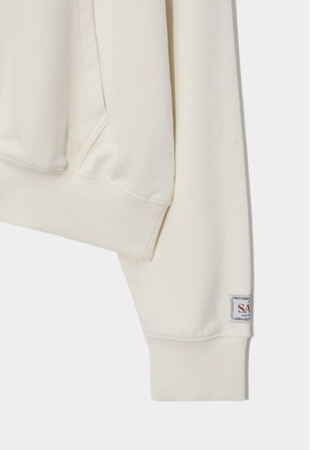 SATUR】 CLASSIC LOGO HOODIE : RESORT CREAM フード付き