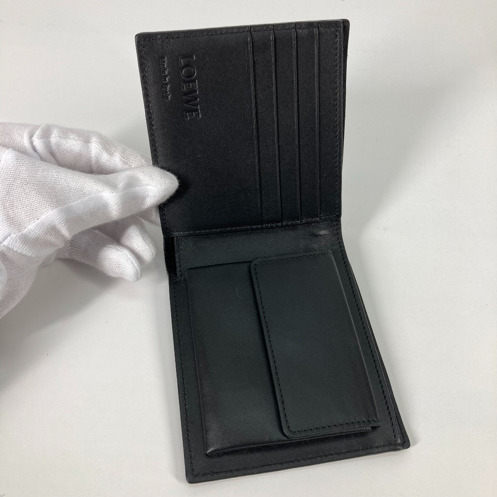 2つ折り財布 C510501X06 パズル バイフォールド コインウォレット アナグラム コンパクトウォレット レザー ブラック