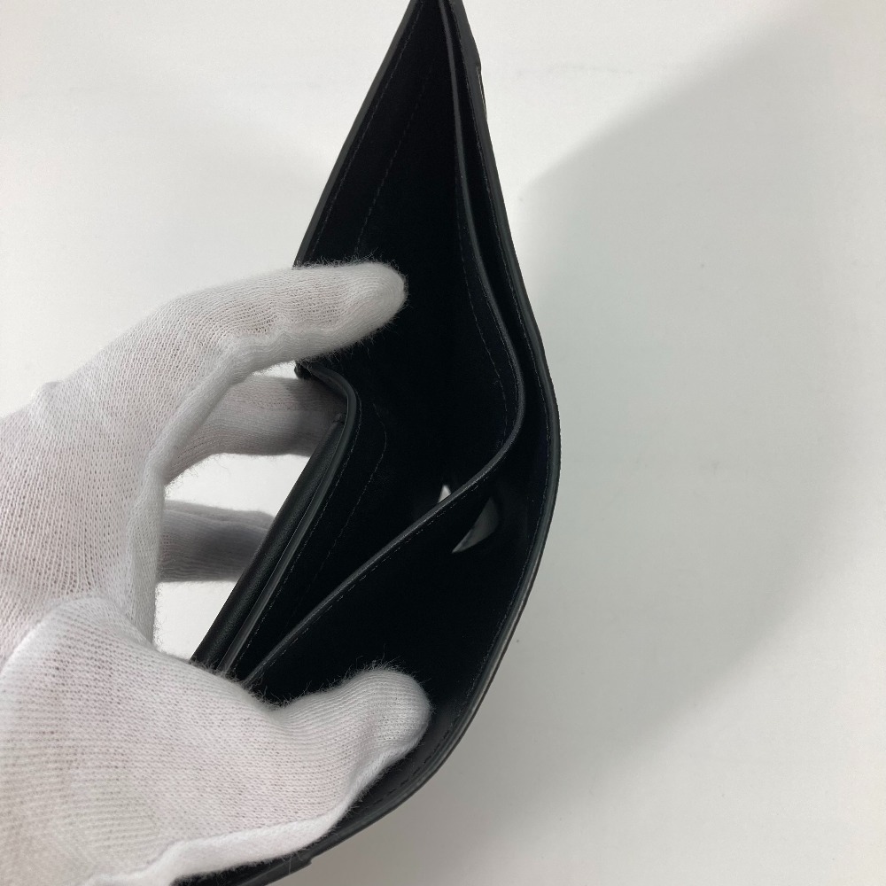 2つ折り財布 C510501X06 パズル バイフォールド コインウォレット アナグラム コンパクトウォレット レザー ブラック