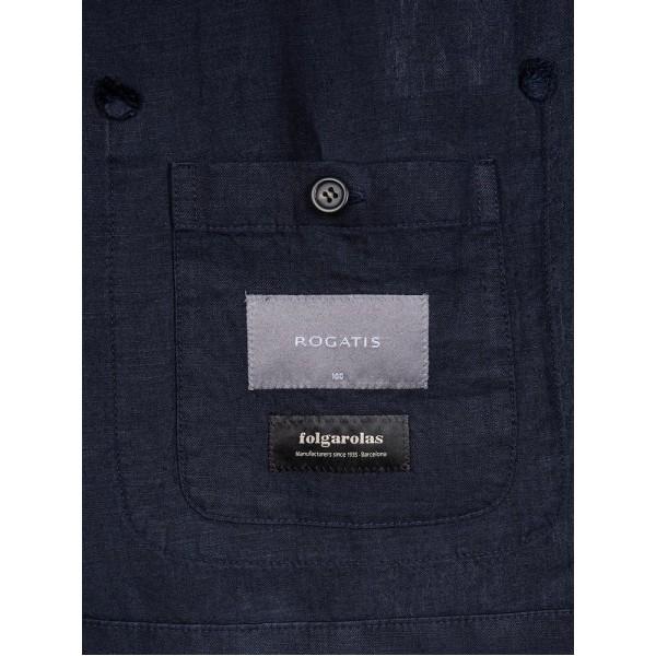 (ロガディス)リネンピグメントウォッシュチョアジャケットネイビー(RY4211P34R) (ロガディス)リネンピグメントウォッシュチョアジャケットネイビー(RY4211P34R)