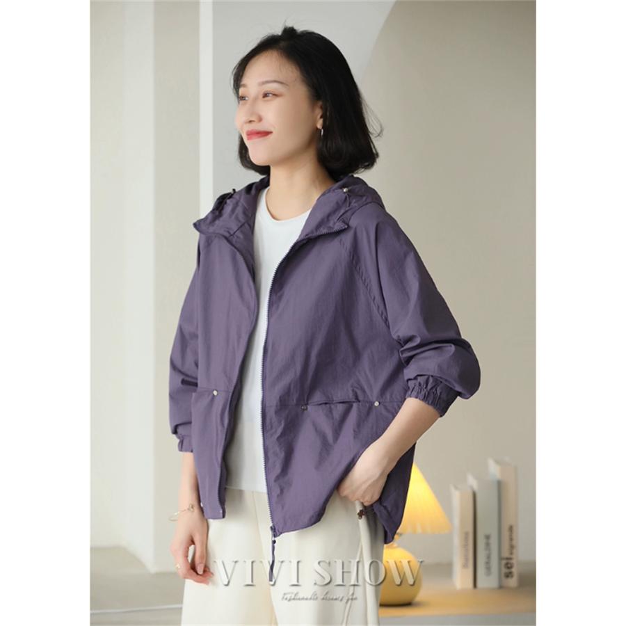 「最安値販売」パーカー レディース 春 夏 透け感 ライトアウター 軽アウター 長袖 UVカット ジャケット 紫外線対策 日焼け防止 ラッシュパーカー フード付き_10