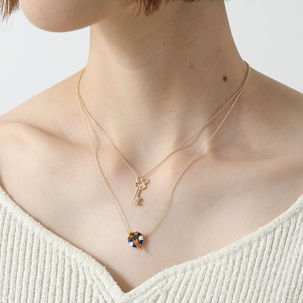 お値下げ　現行品　重ね付けにも♡ アリータ ダイヤモンド　ネックレス　 鍵 ALIITA公式通販】アリータ 9KYG チェーンネックレス 鍵 ダイヤモンド