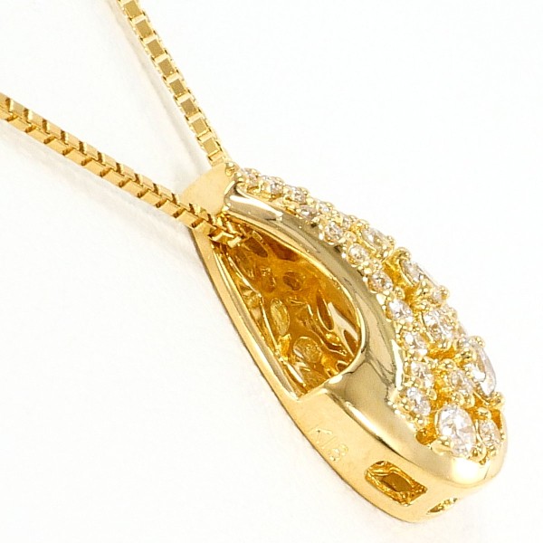 K18 18金 YG イエローゴールド ネックレス ダイヤ 0.22 約45cm ジュエリー 中古 K18 18金 YG イエローゴールド ネックレス ダイヤ 0.22 約45cm ジュエリー 中古