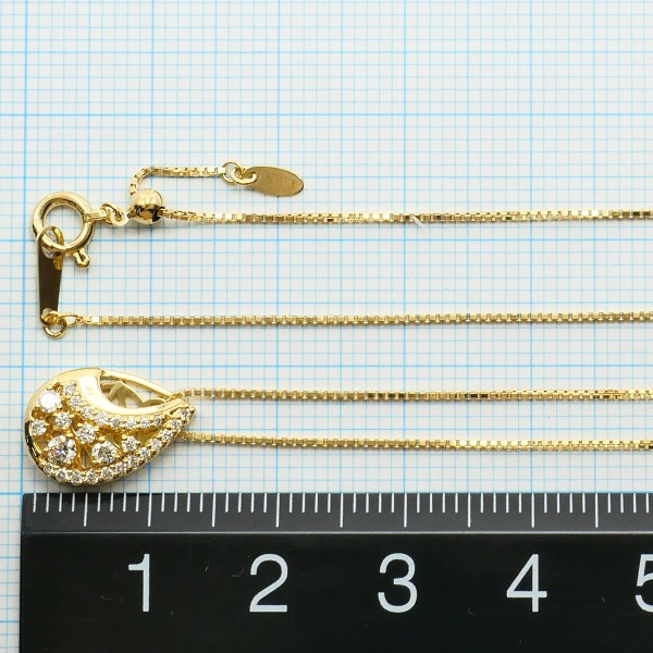 K18 18金 YG イエローゴールド ネックレス ダイヤ 0.22 約45cm ジュエリー 中古 K18 18金 YG イエローゴールド ネックレス ダイヤ 0.22 約45cm ジュエリー 中古