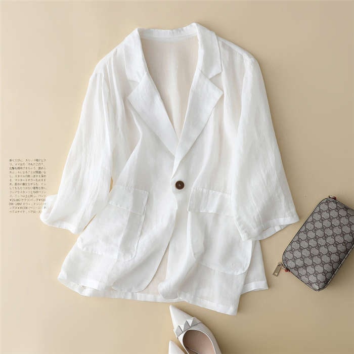 リネンジャケット リネン 麻 羽織り ライトアウター 軽量 通気性