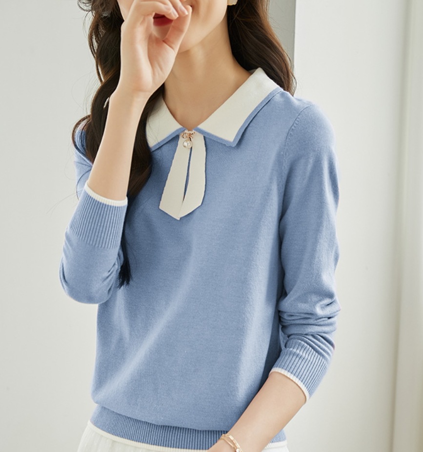 デート モテアイテム シャツ ニットソー 長袖 リボン ウール 可愛い きれいめ 上品 おしゃれ かっこいい 可愛い ラブリー キュート ガーリー クール モード系 セクシー エレガント