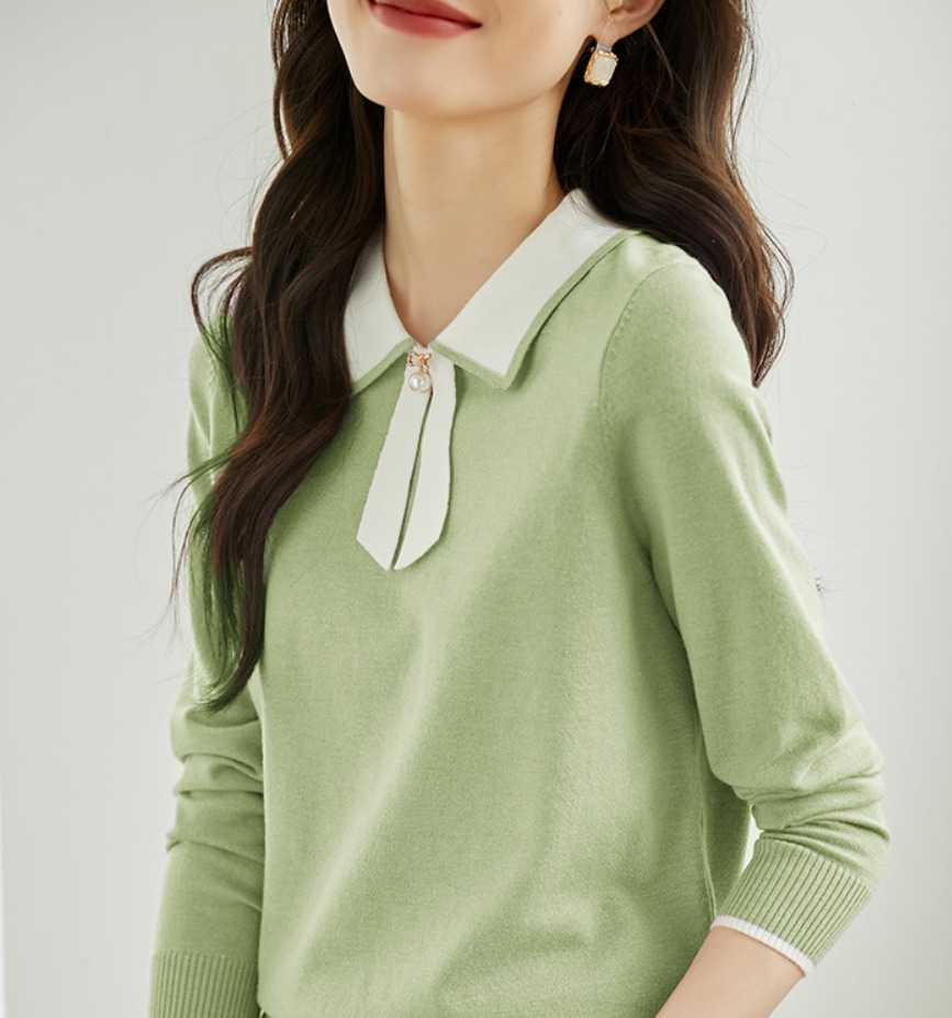 デート モテアイテム シャツ ニットソー 長袖 リボン ウール 可愛い きれいめ 上品 おしゃれ かっこいい 可愛い ラブリー キュート ガーリー クール モード系 セクシー エレガント