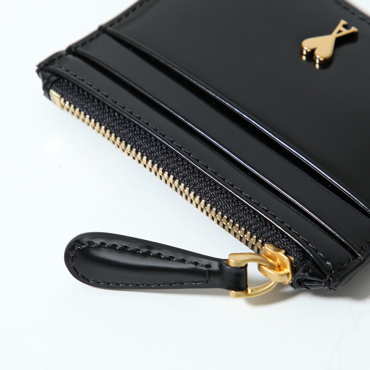 ami paris アミパリス コインケース USL707 AL0139 レディース グレーズドレザー カードケース フラグメントケース ハートロゴ ミニ財布 001/NOIR｜詳細画像