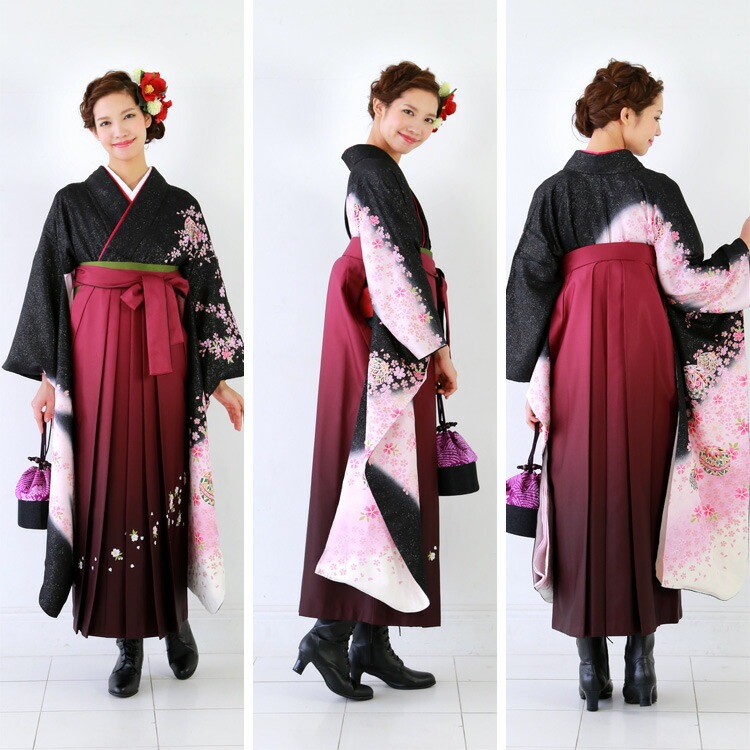 レンタル卒業式 袴 レンタル 女 袴セット 女 卒業式袴セット 正絹 振袖 着物&袴 フルセットレンタル 安い 黒地に薄紫ぼかし桜と鞠 ピンク ラメ入りハカマ はかま rental レンタル卒業式 袴 レンタル 女 袴セット 女 卒業式袴セット 正絹 振袖 着物&袴 フルセットレンタル 安い 黒地に薄紫ぼかし桜と鞠 ピンク ラメ入りハカマ はかま rental