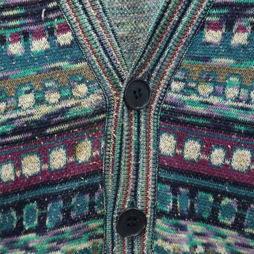 ミッソーニ MISSONI カーディガン ライトグリーン×ブルー×マルチ
