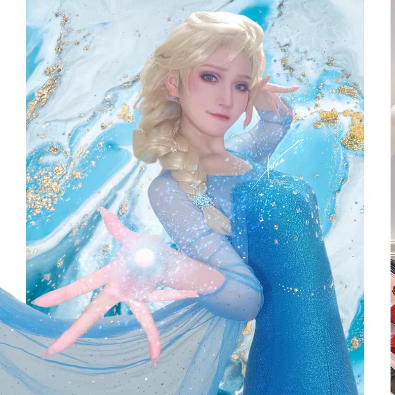 2024 新大人エルサプリンセスドレスアナと雪の女王コスムコスプレアニメキャラクターパフォーマンス衣装