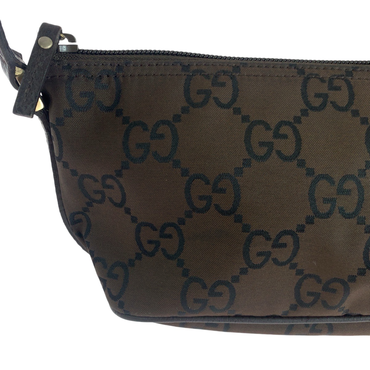 美品 ブラウン シルバー金具 キャンバス 257300 ハンドバッグ アクセサリーポーチ レディース 410717