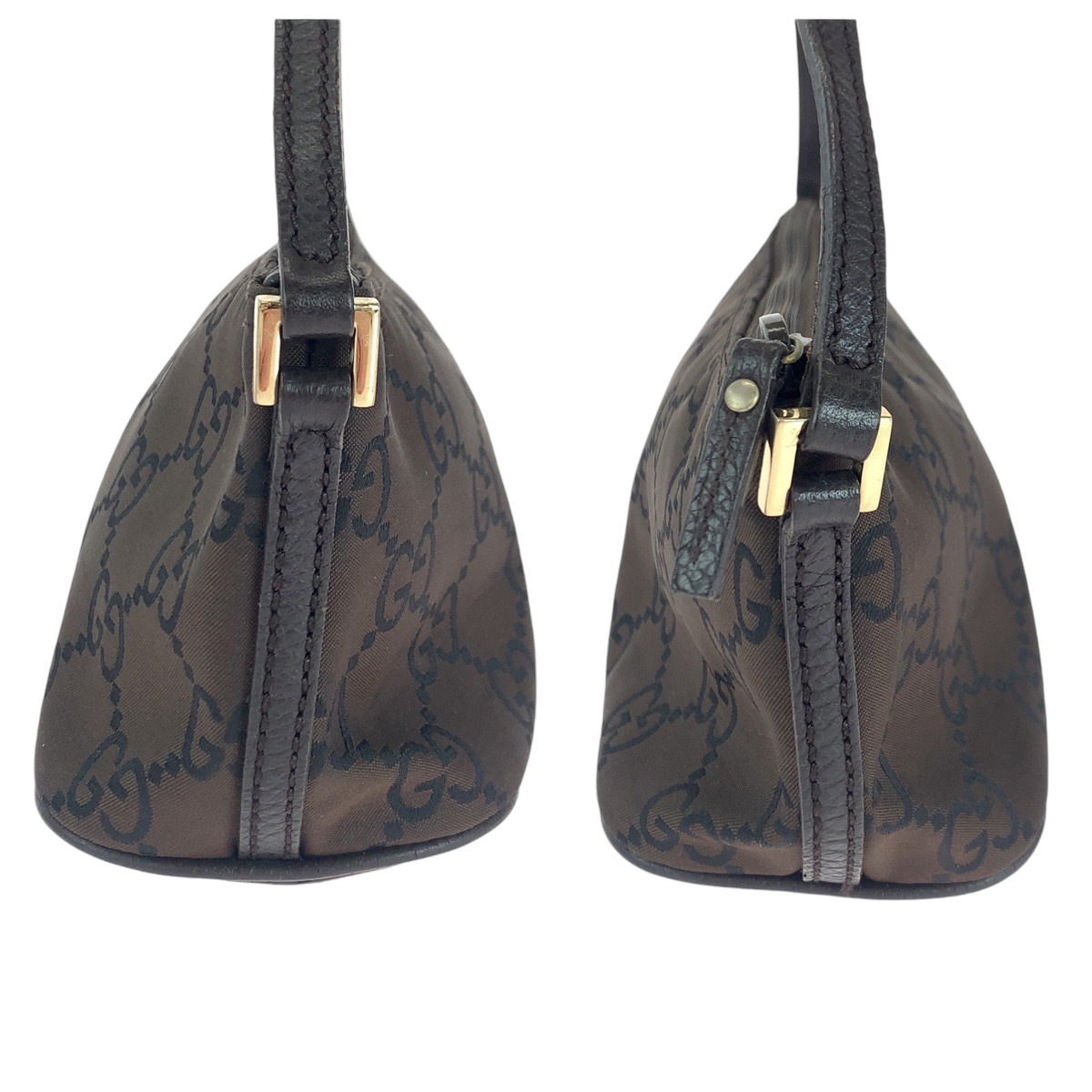 美品 ブラウン シルバー金具 キャンバス 257300 ハンドバッグ アクセサリーポーチ レディース 410717