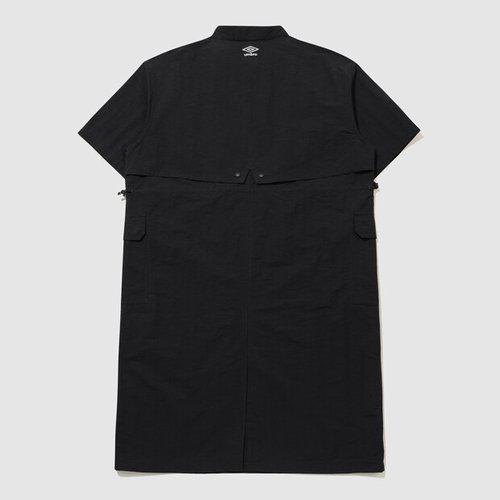 リネンライク ハーフジップアップ ウーマンズ ワンピース BLACK UR122COP31 BLK0_1