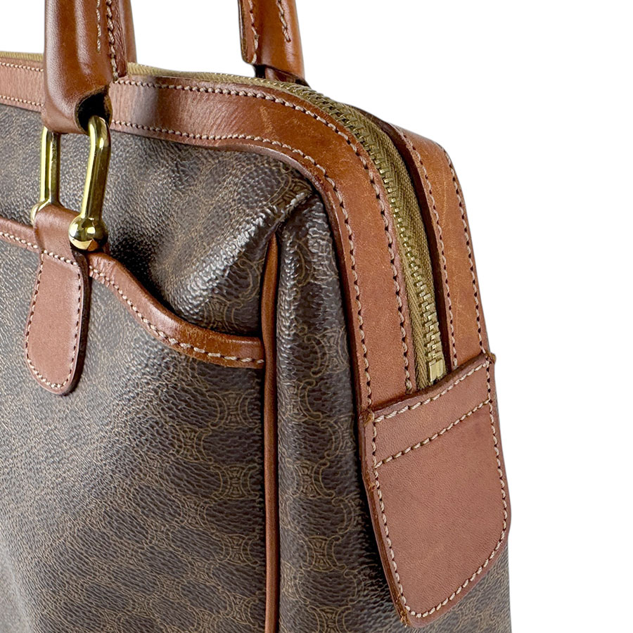 セリーヌ CELINE ハンドバッグ マカダム PVC/レザー ブラウン ゴールド