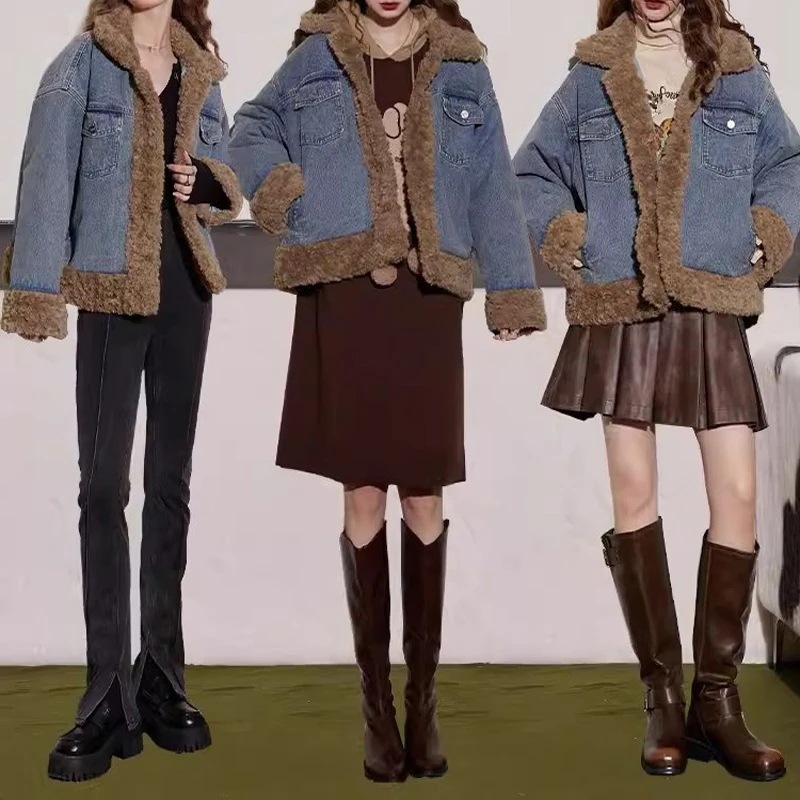 アウター秋 冬 デニム アウター コート 厚手 保温 ジャケット コート ゆったり トップス アウター秋 冬 デニム アウター コート 厚手 保温 ジャケット コート ゆったり トップス