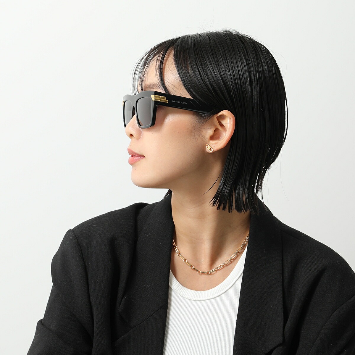 BOTTEGA VENETA ボッテガヴェネタ サングラス BV1058S レディース スクエア型 メガネ 眼鏡 ロゴ アイウェア カラー2色