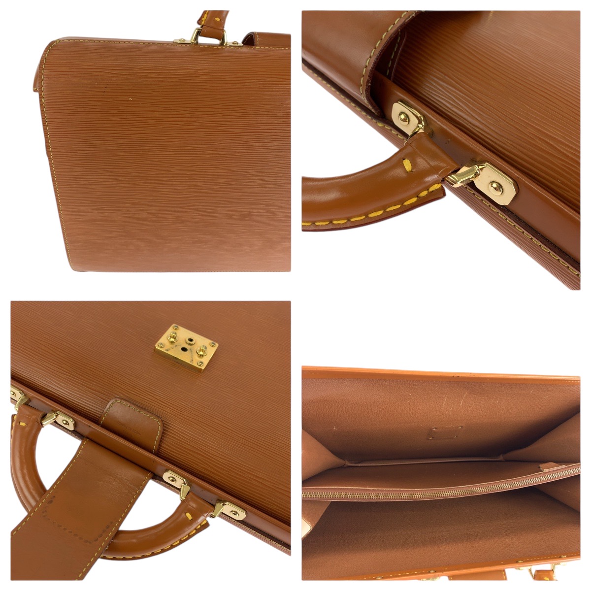 エピ セルビエット フェルモワール ブラウン ゴールド金具 エピレザー M54358 ビジネスバッグ ハンドバッグ メンズ 410175