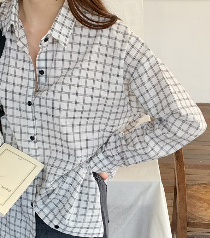 チェックシャツ トップス シャツ ブラウス ロング ロング丈 袖あり 長袖 Vネック 襟付き ストレート ワイド Iライン ポケット 前開き かわいい 大人可愛い チェックシャツ トップス シャツ ブラウス ロング ロング丈 袖