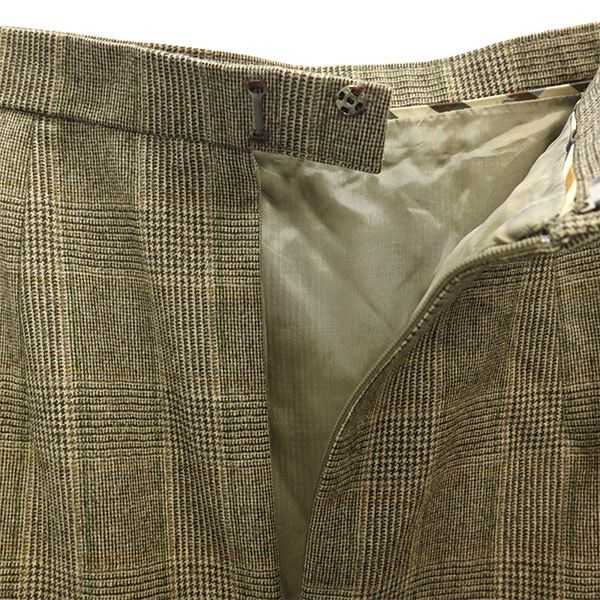 ウール チェック ミディ丈 タイトスカート 42 ブラウン系 レディース ウール チェック ミディ丈 タイトスカート 42 ブラウン系 レディース