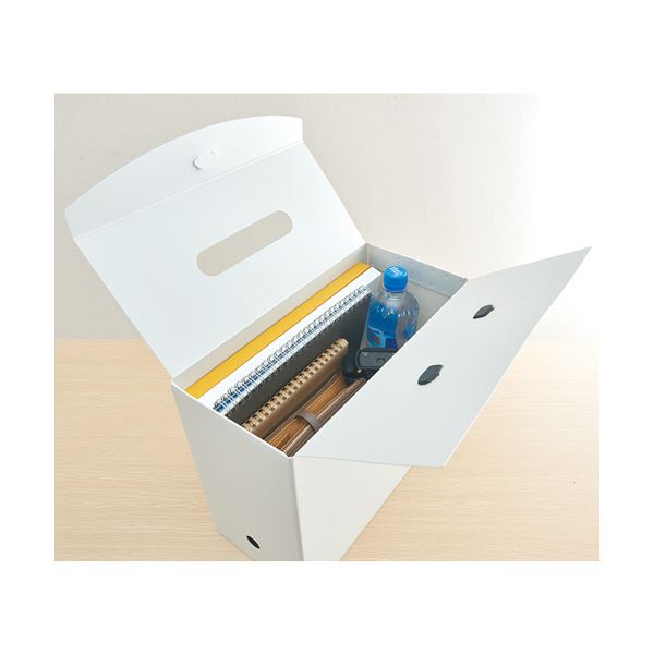 （まとめ）ライオン事務器 ボックスファイル(テレネ) PP A4 フタ・取っ手付き 背幅152mm レッド BF-42T R 1個(×10セット)